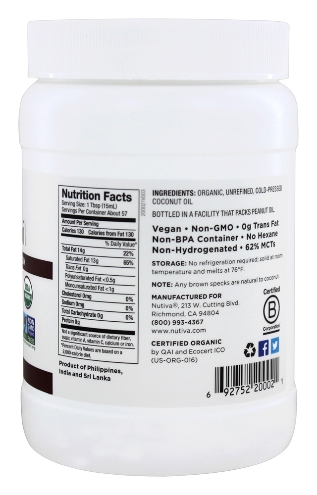 Comprar Virgem Orgânica de Óleo de Coco - 29 fl. oz. Nutiva - Imagem 2