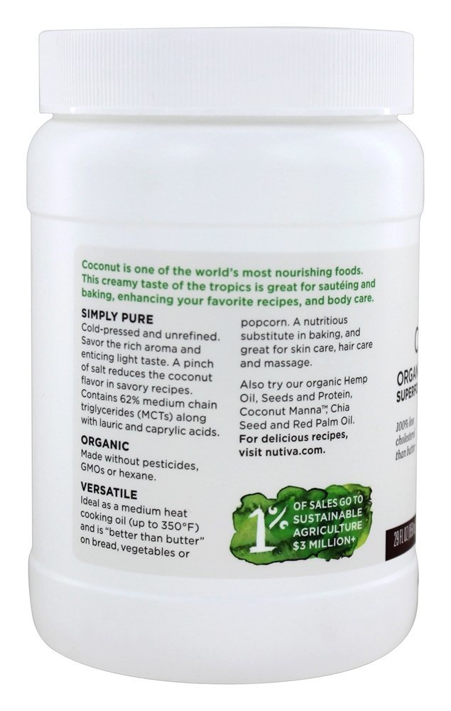 Comprar Virgem Orgânica de Óleo de Coco - 29 fl. oz. Nutiva - Imagem 3