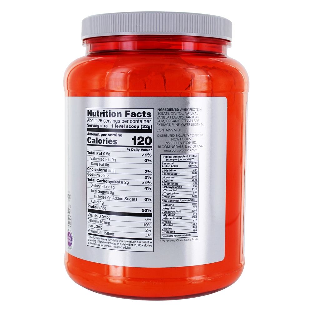 Comprar NOW Sports Whey Protein Isolate Em Pó De Baunilha Cremosa - 1.8 lbs. NOW Foods - Imagem 2