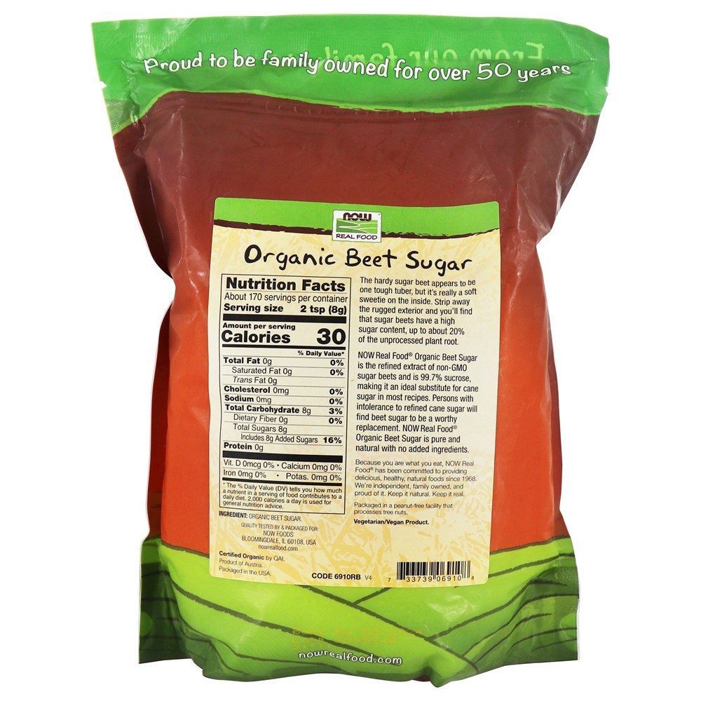 Comprar Açúcar de Beterraba Orgânica - 3 lbs. NOW Foods - Imagem 2