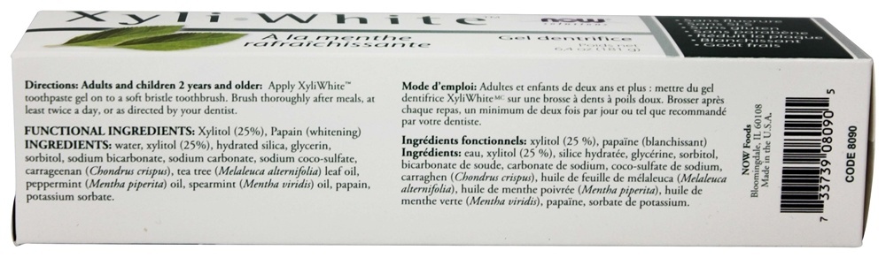 Comprar XyliWhite creme dental Gel refrescante livre de flúor - 6.4 oz. NOW Foods - Imagem 3