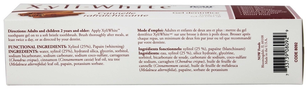 Comprar Gel dentífrico XyliWhite Cinnafresh sem flúor - 6.4 oz. NOW Foods - Imagem 2