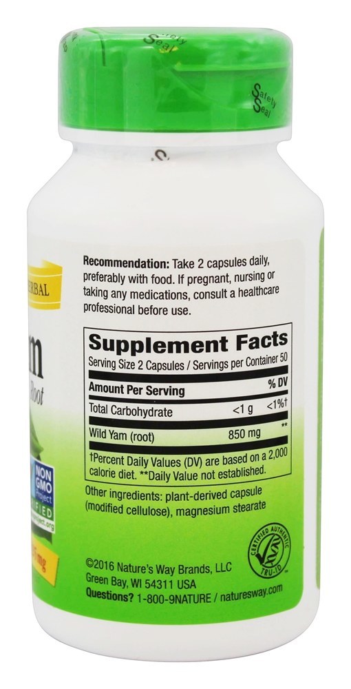 Comprar Selvagem Inhame Raiz 425 mg. - Cápsulas vegetarianas 100 Nature's Way - Imagem 2
