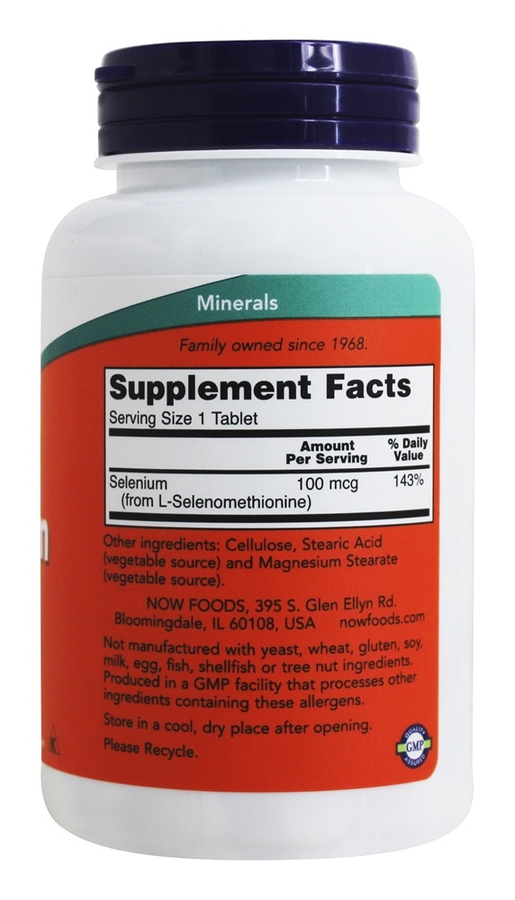 Comprar Selênio Levedura Livre Vegetariana 100 mcg. - 250 Tablets NOW Foods - Imagem 2
