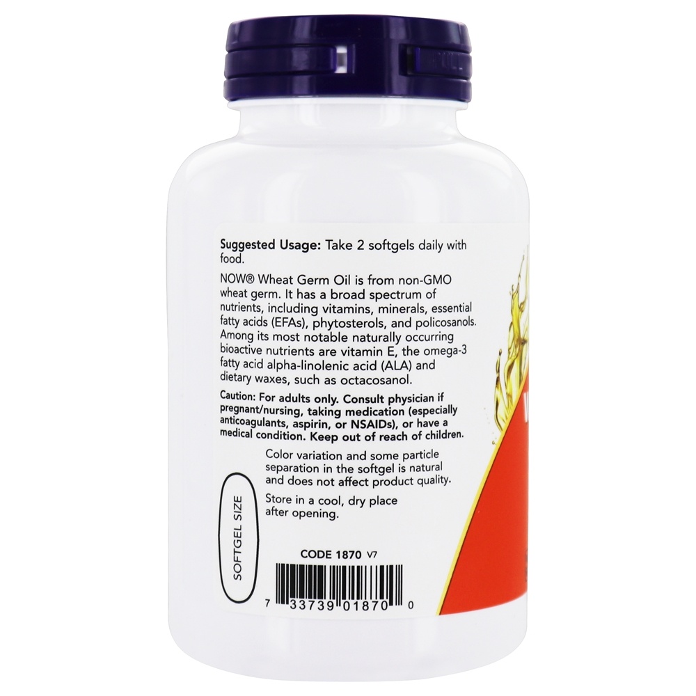 Comprar Óleo de Germe de Trigo 1130 mg . - 100 Softgels NOW Foods - Imagem 3