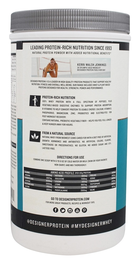 Comprar Estilista Soro de leite coalhado Natural 100% Soro de leite coalhado Proteína Francês Baunilha - 2 lbs. Designer Protein - Imagem 3