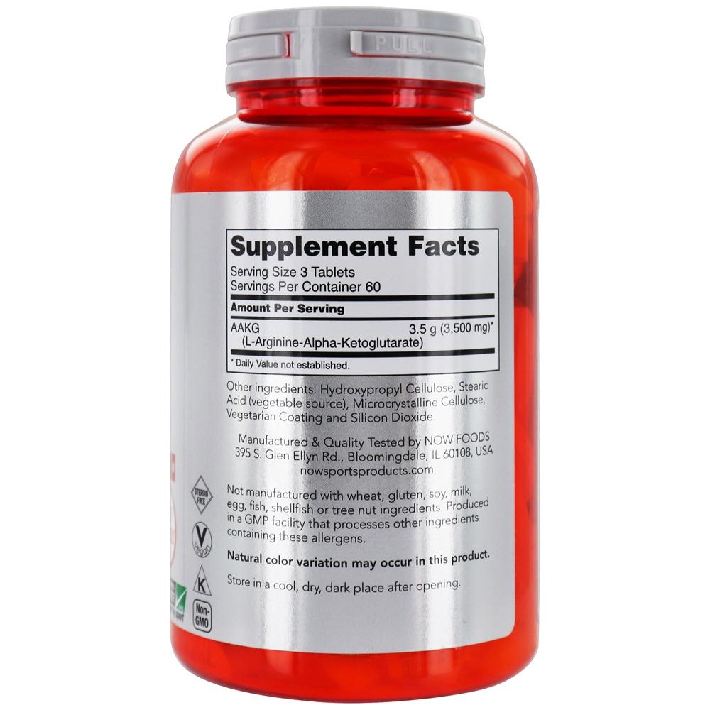 Comprar NOW Sports AAKG Aminoácidos 3500 mg . - 180 Tablets NOW Foods - Imagem 2