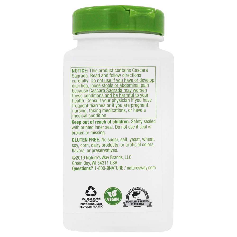 Comprar Alívio da constipação ocasional de Cascara Sagrada 350 mg . - Cápsulas Vegan 180 Nature's Way - Imagem 3