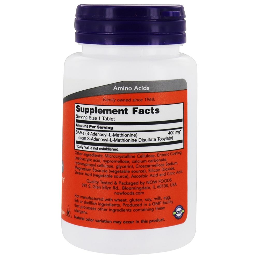 Comprar SAM-e Entérico Revestido 400 mg. - 30 Tablets NOW Foods - Imagem 2