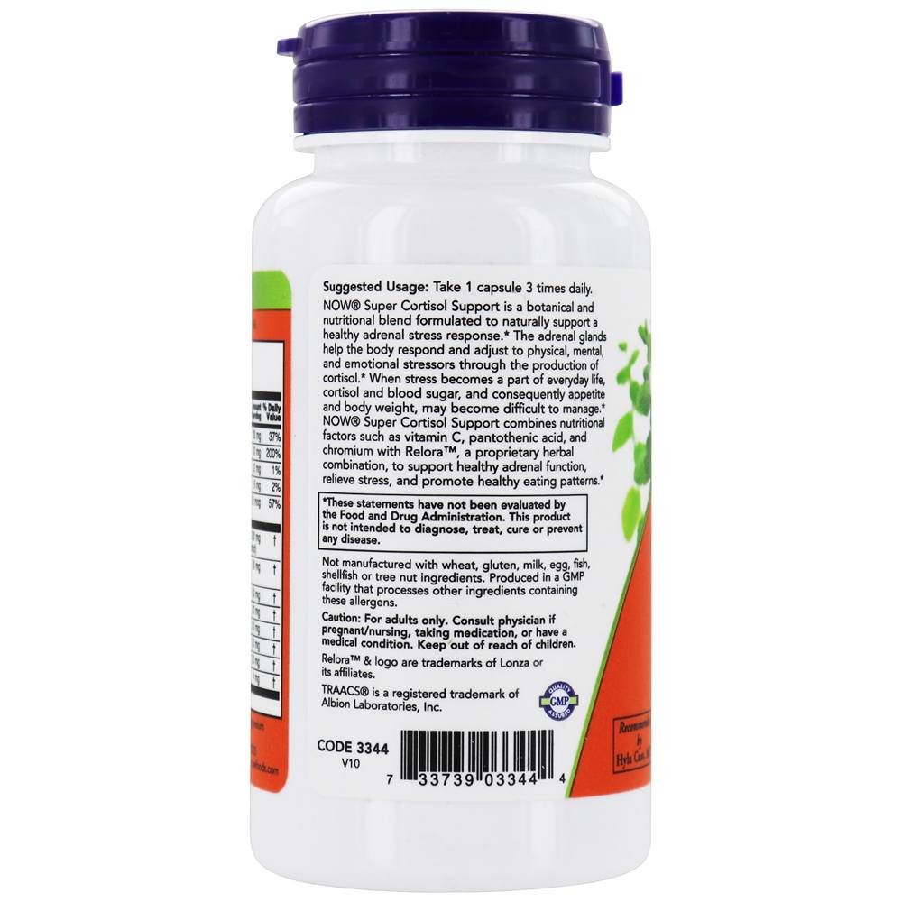 Comprar Suporte para Super Cortisol Adrenal - 90 Cápsula (s) vegetal (s) NOW Foods - Imagem 3