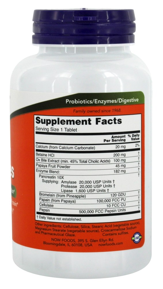 Comprar Super Enzimas - 180 Tablets NOW Foods - Imagem 2
