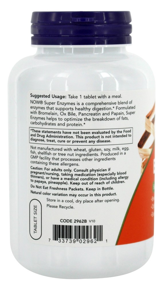 Comprar Super Enzimas - 180 Tablets NOW Foods - Imagem 3