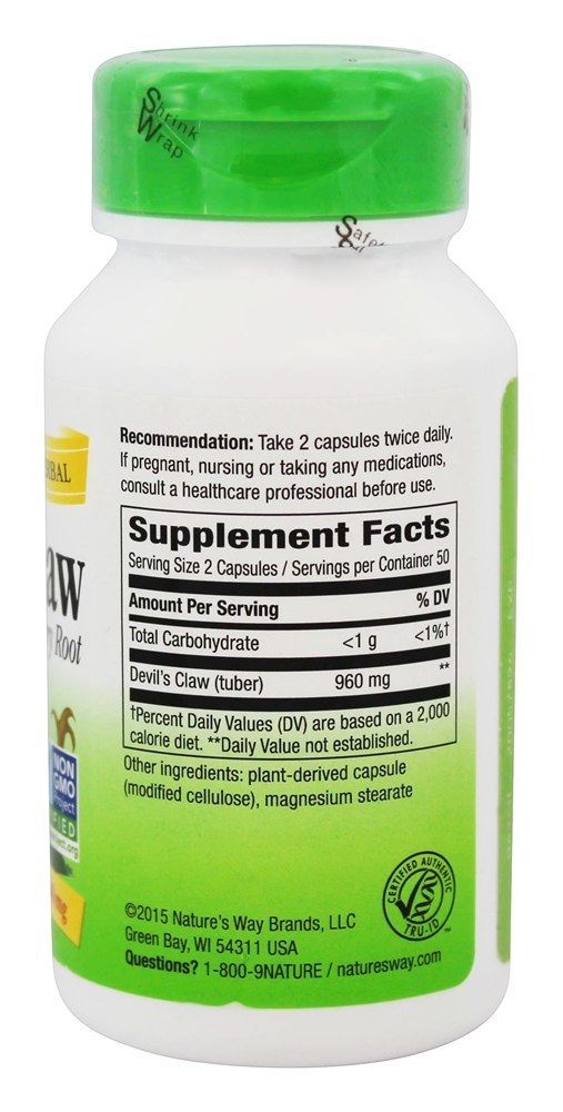 Comprar Raiz Secundária da Garra do Diabo 480 mg. - Cápsulas vegetarianas 100 Nature's Way - Imagem 2