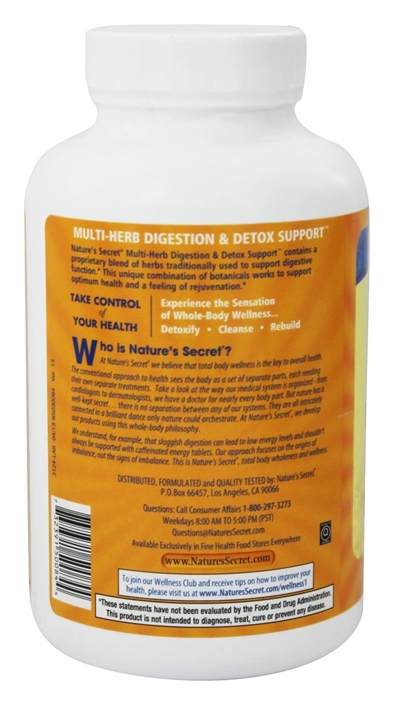 Comprar Suporte Multi-Herb Digestion e Detox - 275 Tablets Nature's Secret - Imagem 3