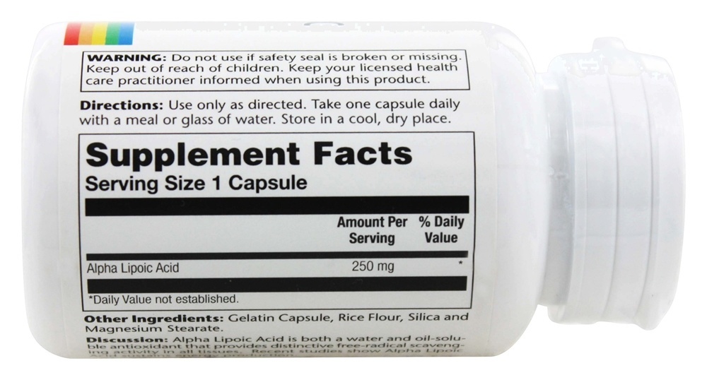 Comprar Ácido Alpha-Lipóico 250 mg. - Cápsulas 60 Solaray - Imagem 2