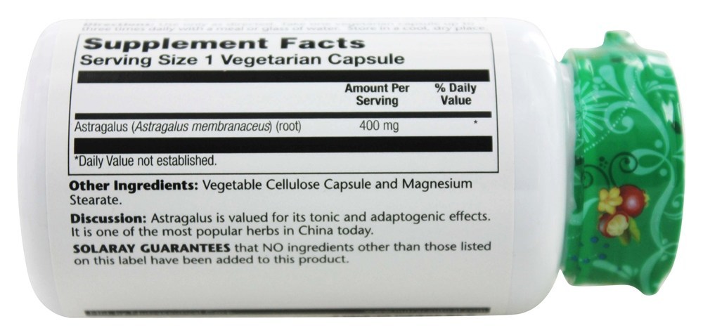 Comprar Astrágalo 400 mg. - Cápsulas 100 Solaray - Imagem 3