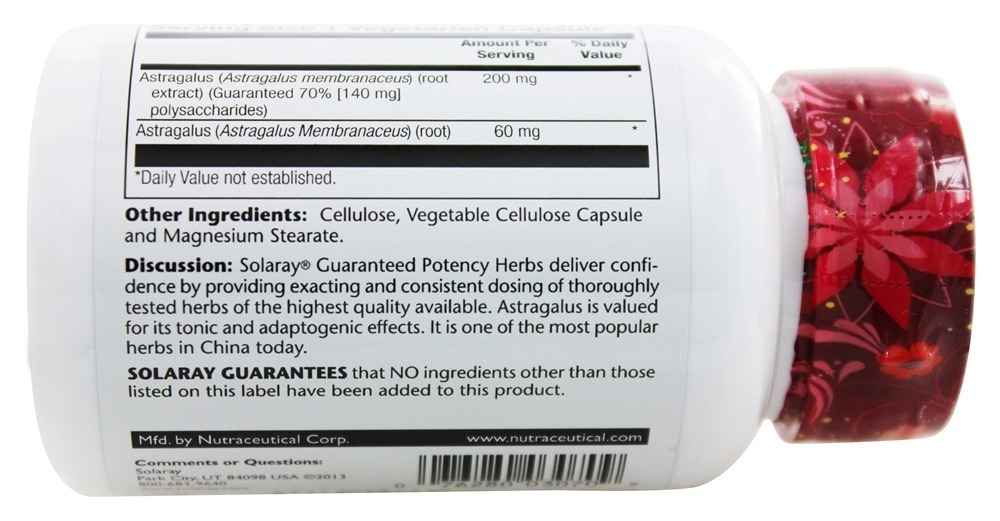 Comprar Potencial Garantido Extrato de raiz de astrágalo 200 mg. - Cápsulas 30 Solaray - Imagem 3