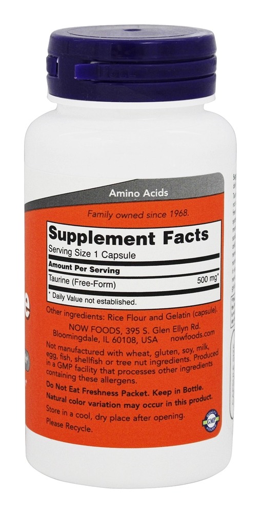 Comprar Taurina 500 mg. - Cápsulas 100 NOW Foods - Imagem 2