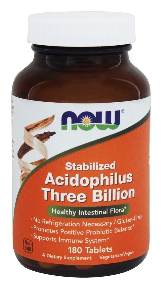 Comprar Acidophilus 3 bilhões estabilizados - 180 Tablets NOW Foods