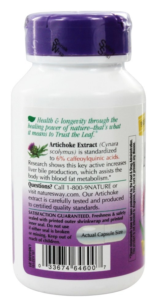 Comprar Alcachofra Padronizada - Cápsulas 60 Nature's Way - Imagem 3