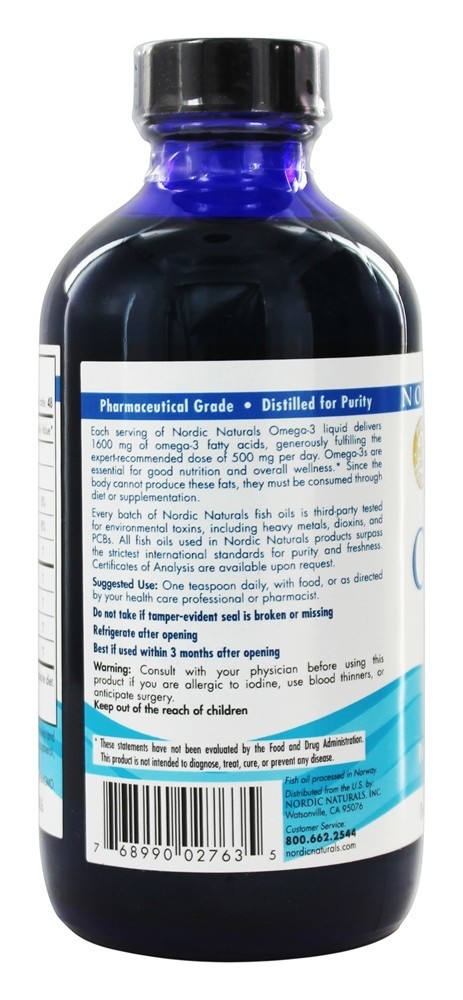 Comprar Omega-3 Óleo de Peixe Líquido Purificado Sabor Limão - 8 fl. oz. Nordic Naturals - Imagem 3
