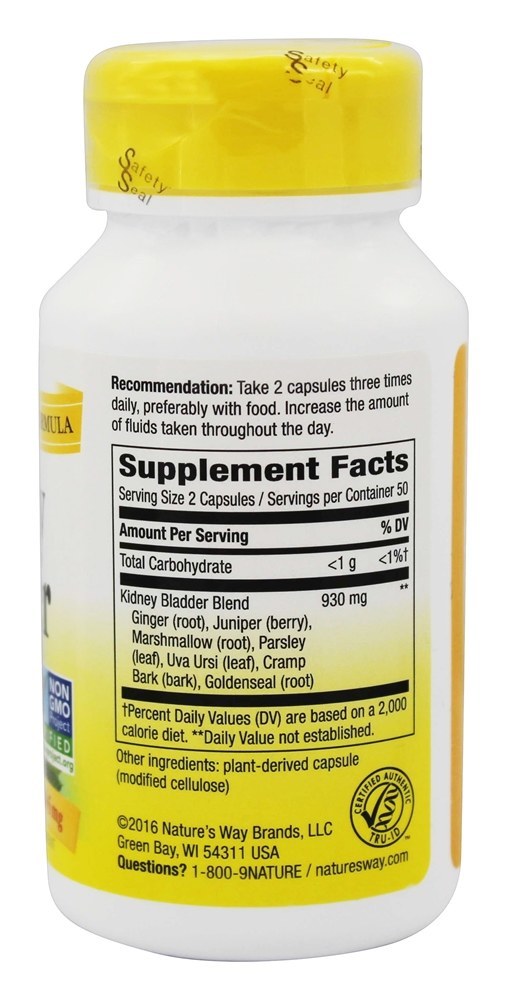Comprar Bexiga Renal 465 mg. - Cápsulas vegetarianas 100 Nature's Way - Imagem 2