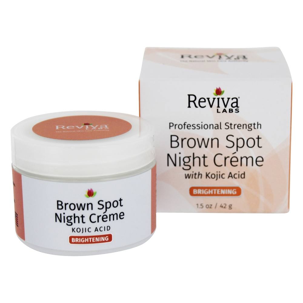 Comprar Ponto marrom da força profissional que ilumina a nata da cara da noite com ácido de Kojic - 1.5 oz. Reviva Labs