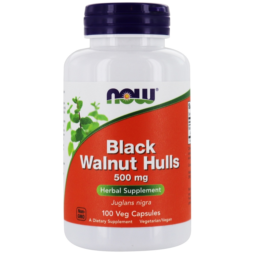 Comprar Cascas de nozes pretas 550 mg. - 100 Cápsula (s) vegetal (s) NOW Foods