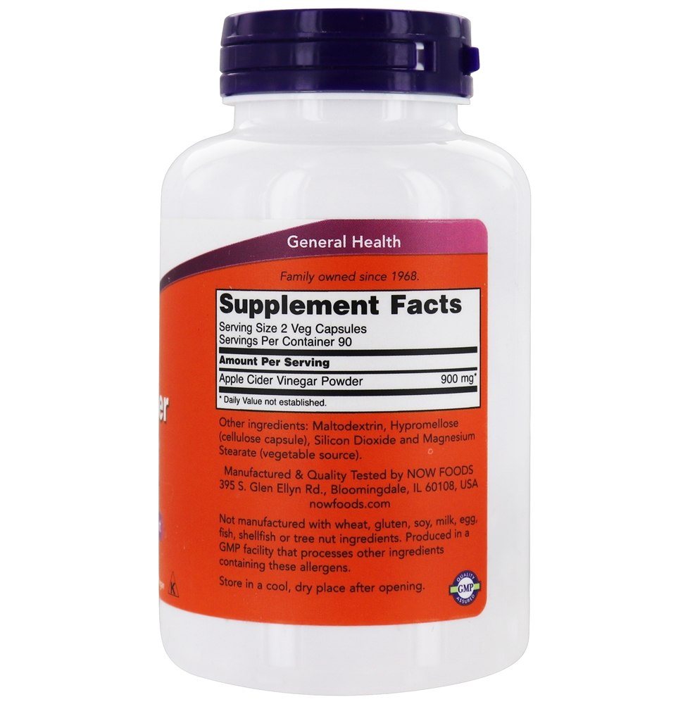 Comprar Suplemento Nutricional a Vinagre de Maçã 450 mg . - 180 Cápsula (s) vegetal (s) NOW Foods - Imagem 2