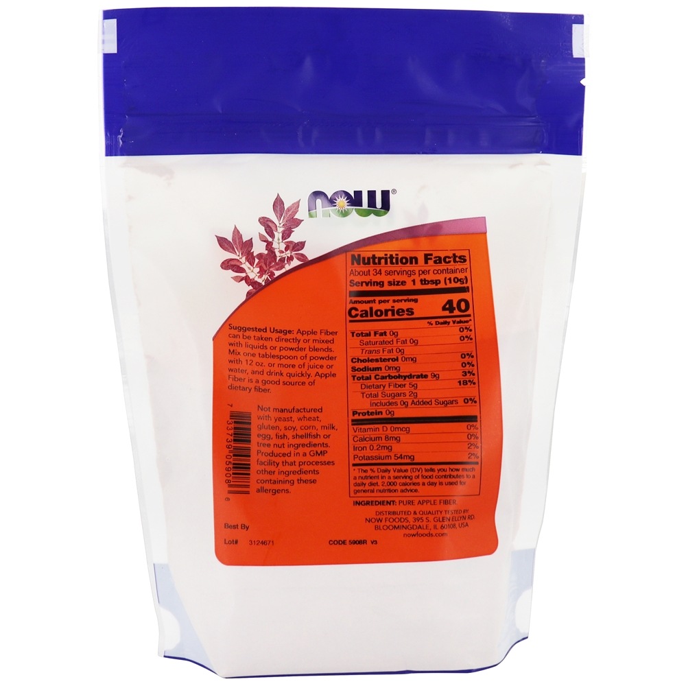 Comprar Pó De Fibra De Maçã - 12 oz. NOW Foods - Imagem 2