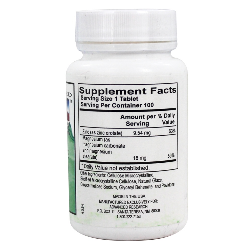 Comprar Orotato de Zinco 9.5 mg. - 100 Tablets Advanced Research - Imagem 2