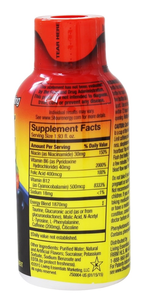 Comprar Baga de Força Regular de Energia Fotografada - 1.93 fl. oz. 5-Hour Energy - Imagem 2