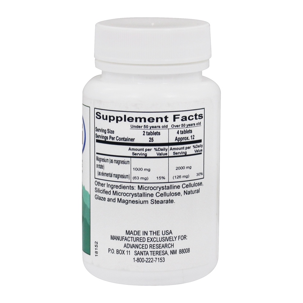 Comprar Orotato de Magnésio 500 mg. - 50 Tablets Advanced Research - Imagem 2