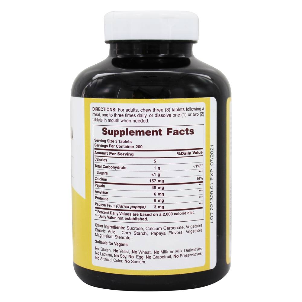 Comprar Enzima papaia original mastigável - 600 Tablets American Health - Imagem 2