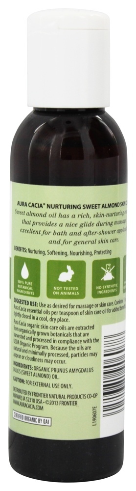 Comprar Amêndoa doce orgânica certificada do óleo dos cuidados com a pele - 4 fl. oz. Aura Cacia - Imagem 2