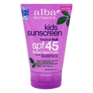Comprar Crianças Amplo Spectrum Protetor solar Tropical Fruto 45 SPF - 4 oz. Alba Botanica