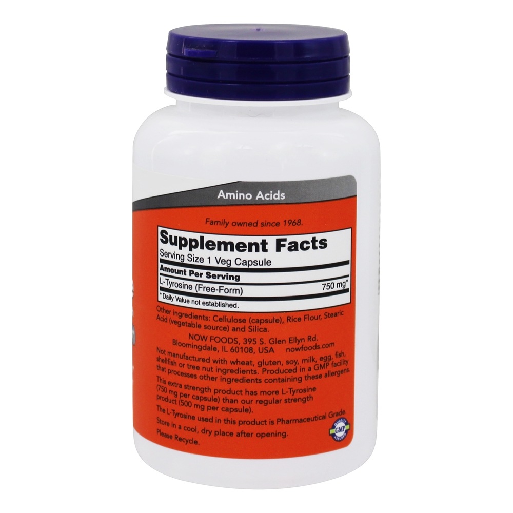 Comprar L-Tirosina 750 mg. - Cápsulas 90 NOW Foods - Imagem 2
