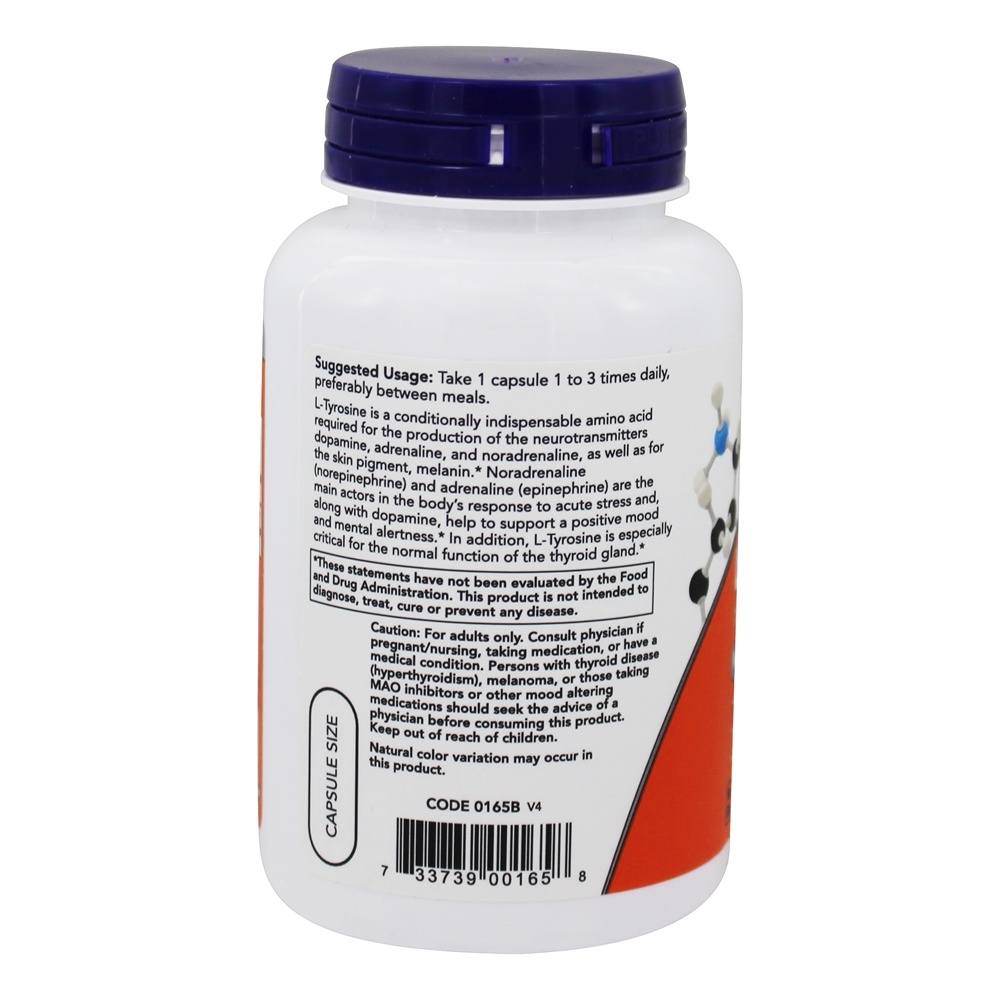 Comprar L-Tirosina 750 mg. - Cápsulas 90 NOW Foods - Imagem 3