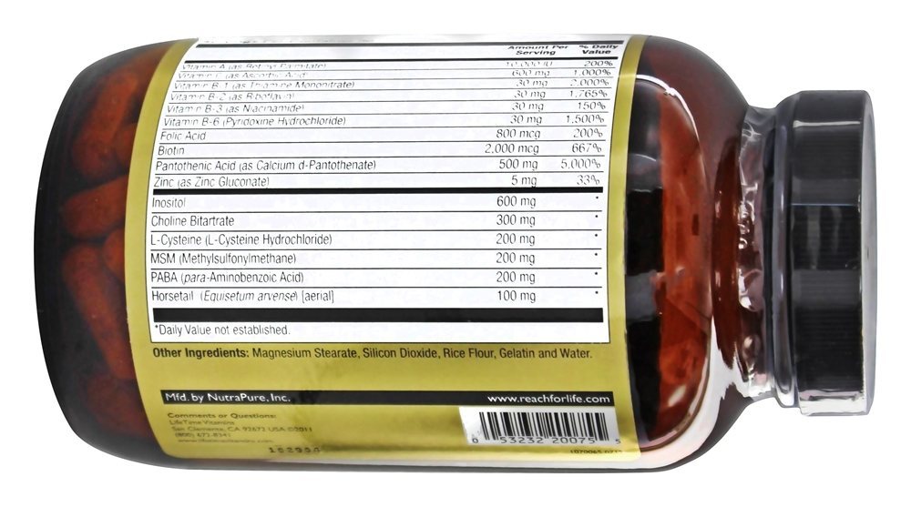 Comprar Supreme Vital Hair com MSM Suplemento Capilar - Cápsulas 120 LifeTime Vitamins - Imagem 3