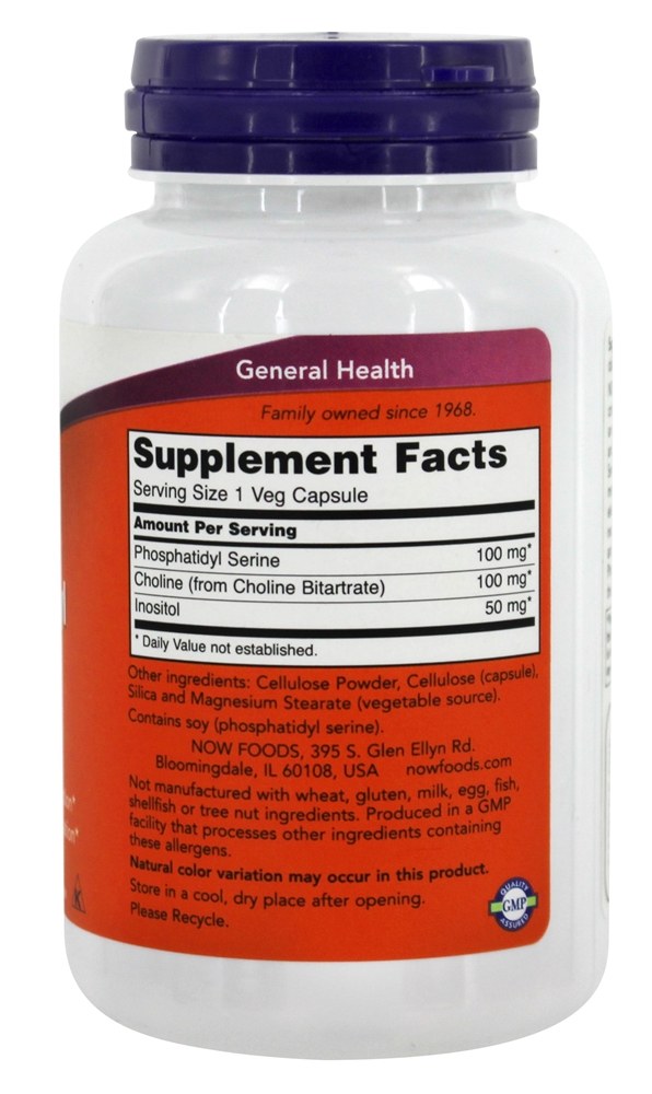 Comprar Saúde Cognitiva da Fosfatidil Serina 100 mg. - 120 Cápsula (s) vegetal (s) NOW Foods - Imagem 2