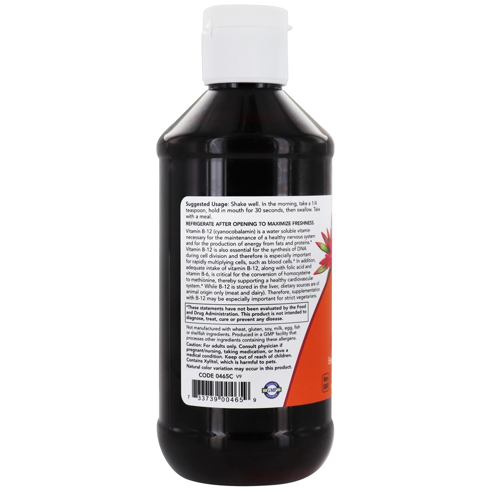 Comprar Vitamina B12 Complexo B Líquido - 8 fl. oz. NOW Foods - Imagem 3
