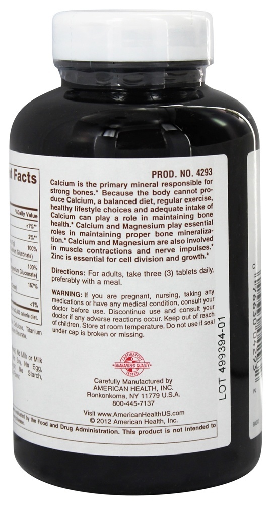 Comprar Cálcio Magnésio & Zinco Quelatos - 250 Tablets American Health - Imagem 3