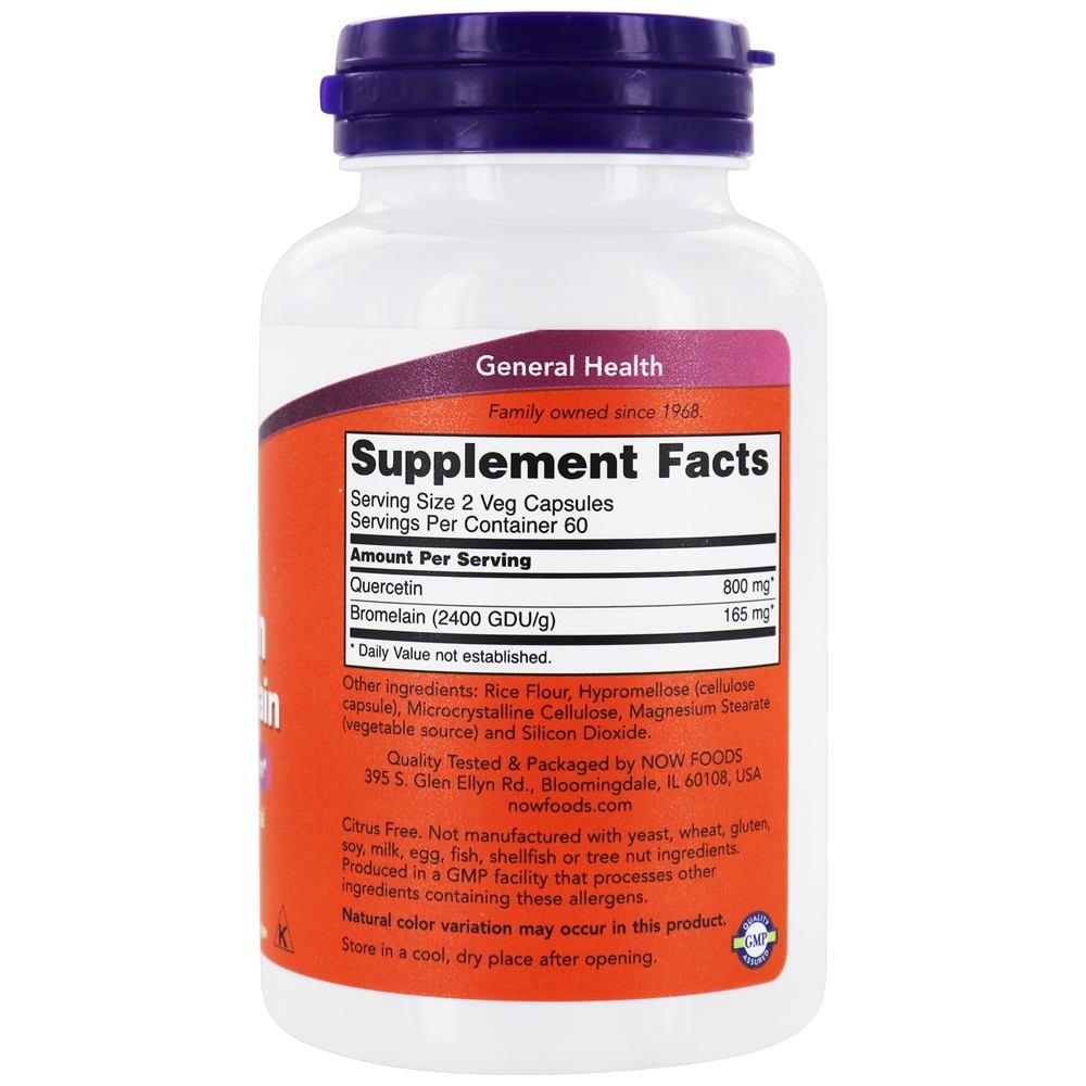 Comprar Quercetina Com Bromelaína - 120 Cápsula (s) vegetal (s) NOW Foods - Imagem 2