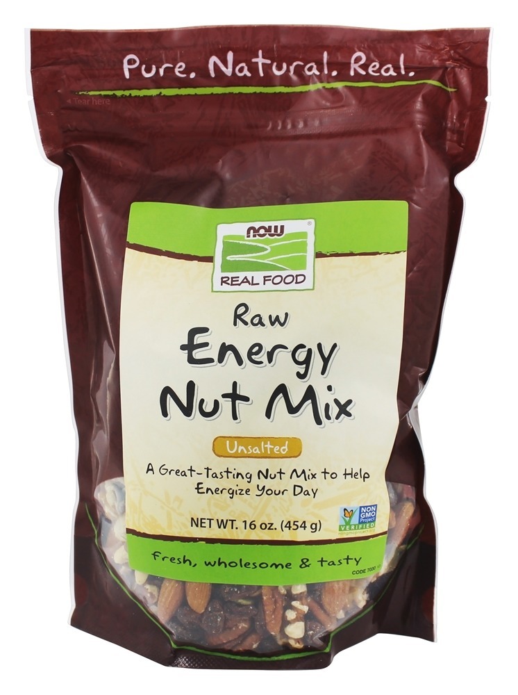 Comprar Mistura de nozes de energia bruta sem sal - 1 lb. NOW Foods