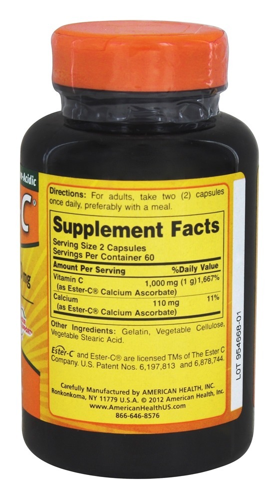 Comprar Éster C 500 mg. - Cápsulas 120 American Health - Imagem 2