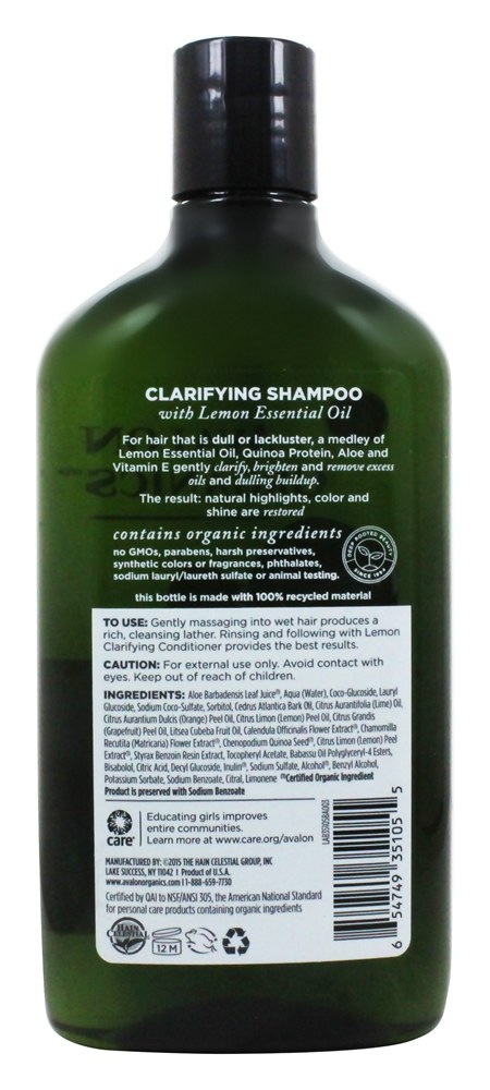 Comprar Champô clarifying limão - 11 fl. oz. Avalon Organics - Imagem 2
