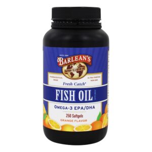 Comprar Óleo de Peixe Fresco Omega-3 EPA/DHA Sabor Laranja - 250 Softgels Barlean's