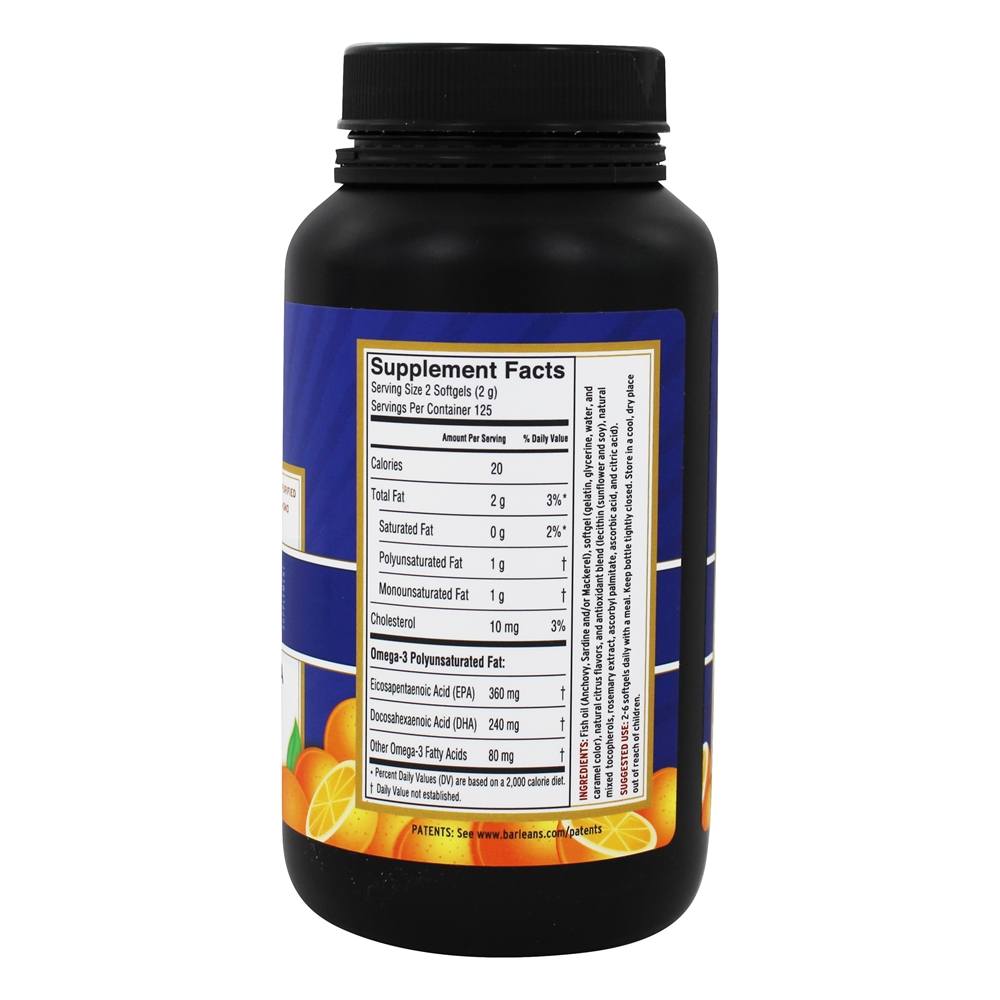 Comprar Óleo de Peixe Fresco Omega-3 EPA/DHA Sabor Laranja - 250 Softgels Barlean's - Imagem 2