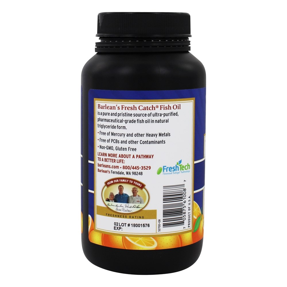 Comprar Óleo de Peixe Fresco Omega-3 EPA/DHA Sabor Laranja - 250 Softgels Barlean's - Imagem 3