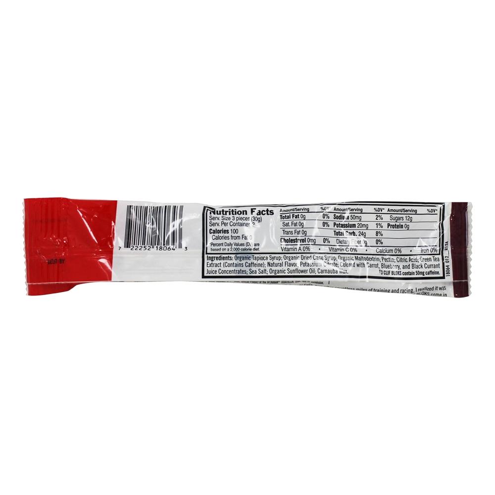 Comprar Tiro Blok Eletrólito Mastiga com 50mg Cafeína Preto Cereja - 6 Mastiga Clif Bar - Imagem 2